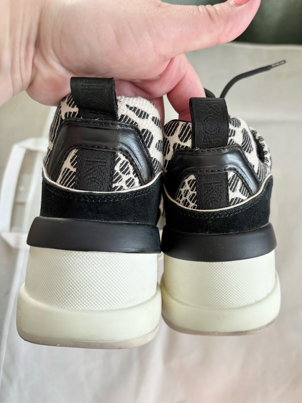 Michael Kors Olympia Leather & Animal Print Jacquard Trainers size 9.5 - Picture 6 of 8